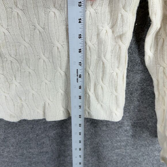 Alexandra Bartlett Sweater Pullover Women M Medium Beige Knit V-Neck Wool Casual - Picture 5 of 6